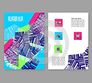 Flyer, leaflet, booklet layout. Editable design template A4