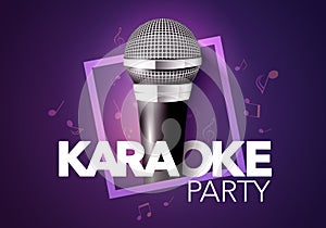 Vector Illustration Karaoke Party Banner photo