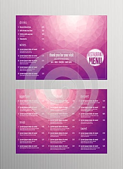 Flyer, restaurant menu