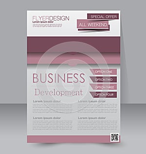 Flyer template. Business brochure. Editable A4 poster for design