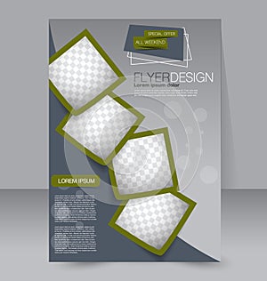 Flyer template. Business brochure. Editable A4 poster for design