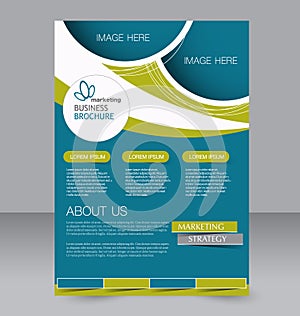 Flyer template. Business brochure. Editable A4 poster for design