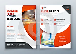 Flyer template layout design. Business flyer, brochure, magazine or flier mockup in bright colors. Vector photo