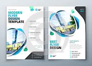 Flyer template layout design. Business flyer, brochure, magazine or flier mockup in bright colors. Vector