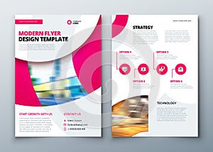 Flyer template layout design. Business flyer, brochure, magazine or flier mockup in bright colors. Vector