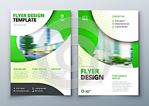 Flyer template layout design. Business flyer, brochure, magazine or flier mockup in bright colors. Vector