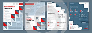 Flyer Template Layout Design Set. Corporate business annual report, catalog, magazine, flyer mockup. Creative modern