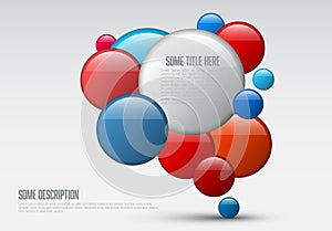 Flyer template with red and blue circles