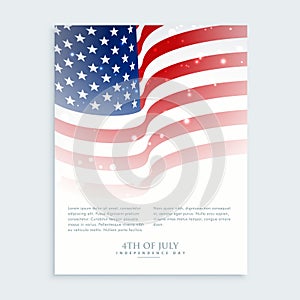 Flyer of 4th of july with smerican flag