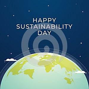 Flyers promoting Sustainability Day or associated events can utilize sustainability-related vector graphics. design of a flyer, a