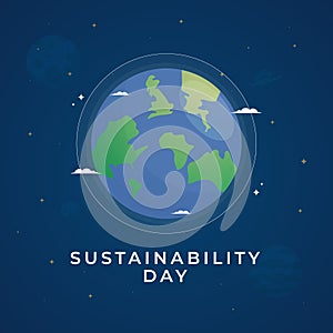 Flyers promoting Sustainability Day or associated events can utilize sustainability-related vector graphics. design of a flyer, a