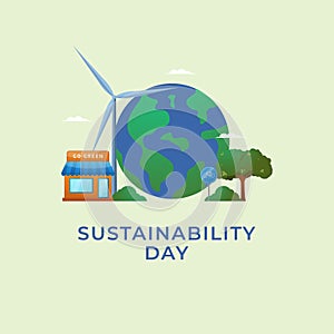 Flyers promoting Sustainability Day or associated events can utilize sustainability-related vector graphics. design of a flyer, a