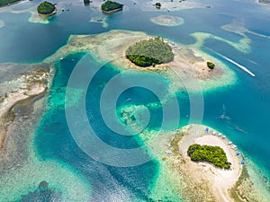 Flying above the Britania Group of Islands in Philippines. photo