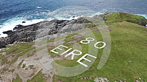 Flying above Malin Head and the famous World War Eire Markings in County Donegal - Ireland