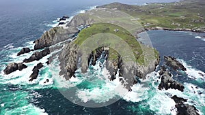Flying above Malin Head and the famous World War Eire Markings in County Donegal - Ireland