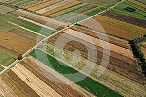 Flying above textured, plowed agriculture fields by drone