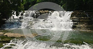 Flying from above in Tinuy an Waterfall in Bislig.