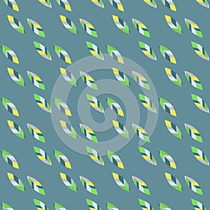 Flying abstract feathes seamless pattern