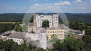 Flying around of Buchlov castle, Czech Republic