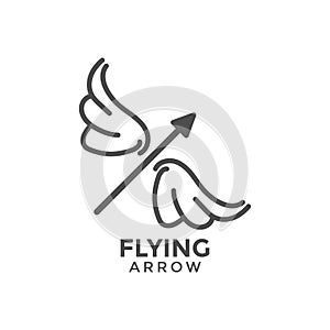 Flying arrow graphic design template vector