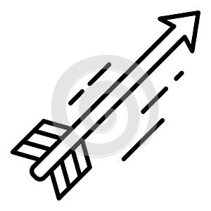 Flying arrow icon, outline style