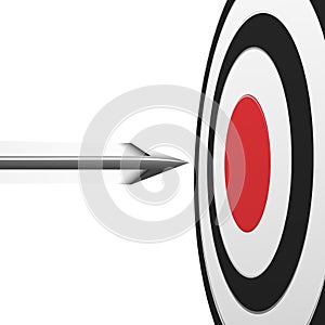 Flying arrow to the red center of round target