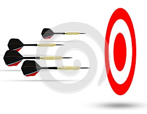 Flying arrows to a target suggesting achievement concept