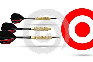 Flying arrows to a target suggesting achievement concept