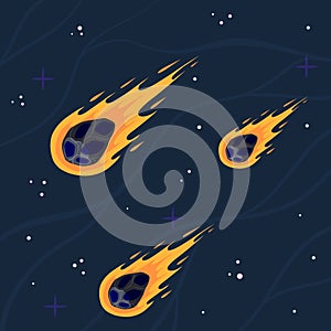 Flying asteroid, Burning comet