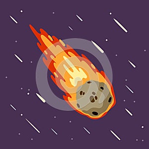 Flying asteroid, Burning comet