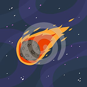 Flying asteroid, Burning comet
