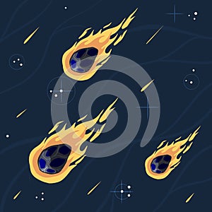 Flying asteroid, Burning comet