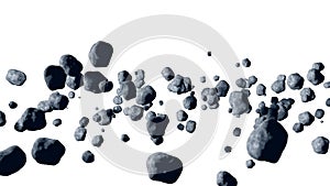 Flying asteroid, meteorite. isolate. 3d rendering