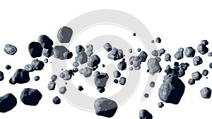 Flying asteroid, meteorite. isolate. 3d rendering photo