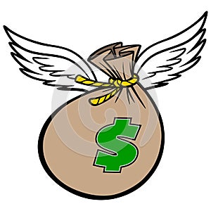 Flying Bag of Money