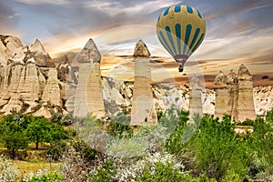 Flying balloon, Cappadocia, Turkey. Goreme national park