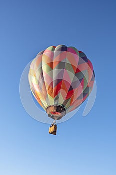 Flying balloons in the blue sky, Adirondack, Queensbury, New York. colorful hot air balloons and blue sky as background.