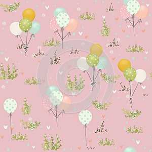 Flying balloons pattern