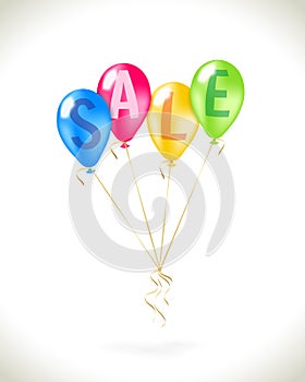 Flying balloons with sale promotion