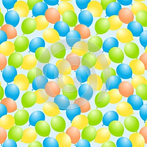 Flying balloons seamless background