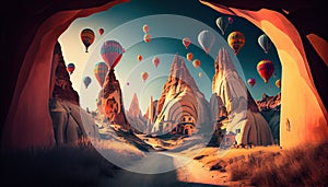 Flying baloons in Cappadokia, Turkey