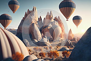 Flying baloons in Cappadokia, Turkey