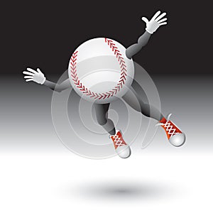 Flying baseball character