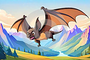 Flying Bat mammal animal cartoon character