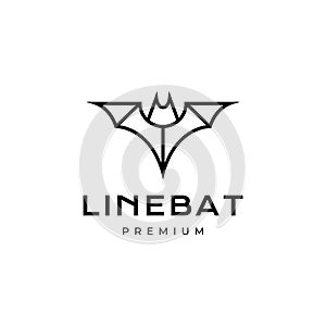 Flying bat polygonal line modern minimalist logo design vector