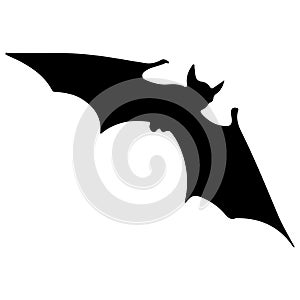 Flying bat silhouette vector illustration