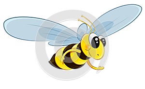 Flying bee character vector