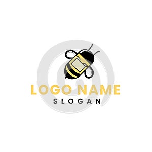 The flying bee logo carries a package