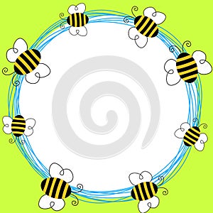 Flying Bees Round Frame