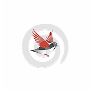 Flying Bird Cartoon Vector Logo Design